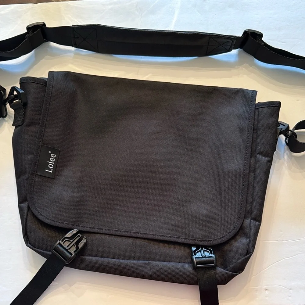 Loiee New No tag Black Laptop Bag with Adjustable Strap and Sleek Design